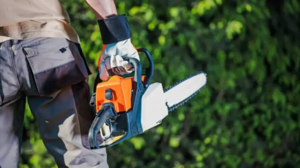 a man with a chainsaw