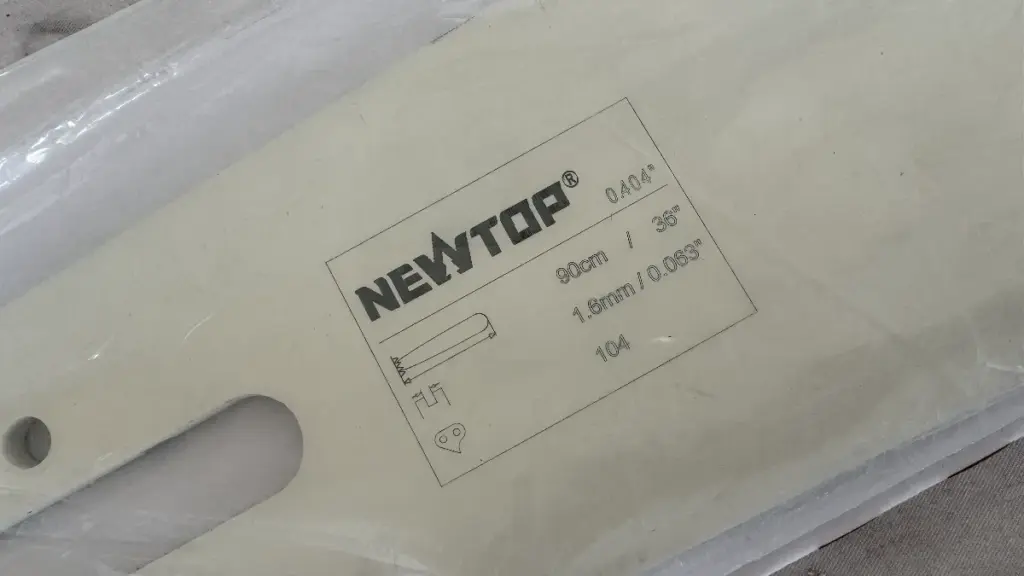 guide bar length on the chainsaw bar