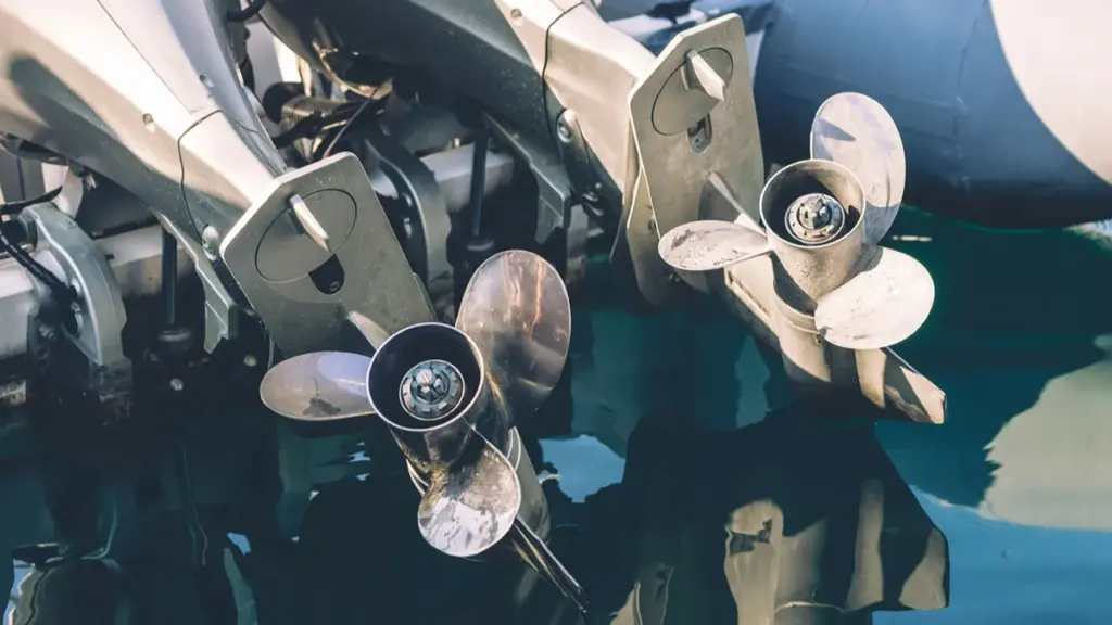 2 grey outboard motor propeller