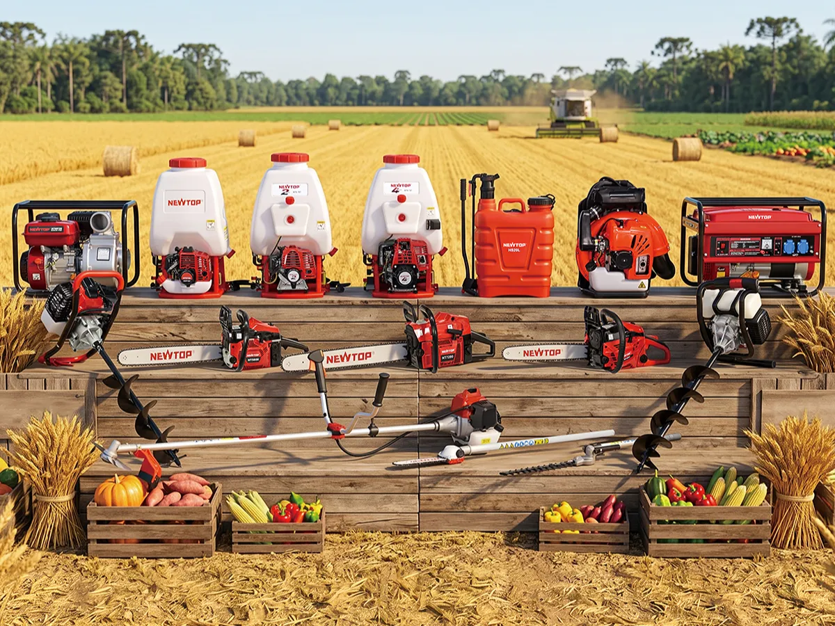 NEWTOP outdoor power equipment and accessories display