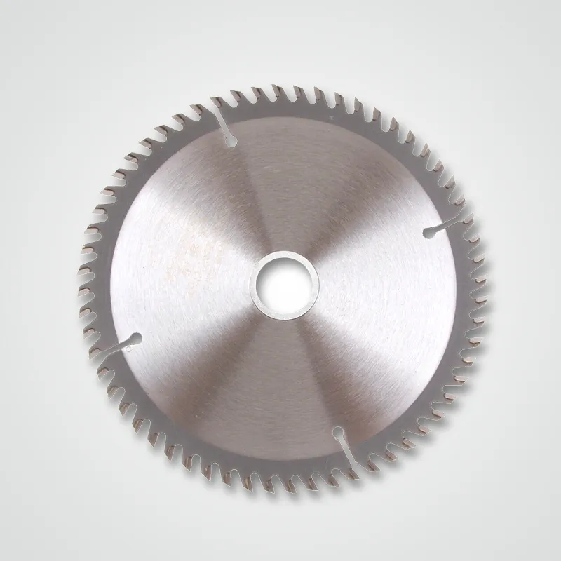 A metallic silver 40-tooth circular saw blade with expansion slots against a white background